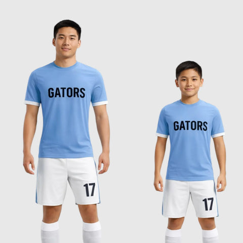 SB 1096 Blue/White Sublimation Custom Soccer Jersey Adult & Youth Unisex