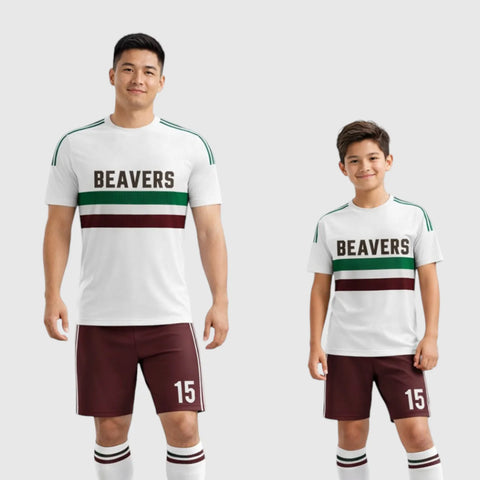 SB 1135 White/Red Sublimation Custom Soccer Jersey Adult & Youth Unisex