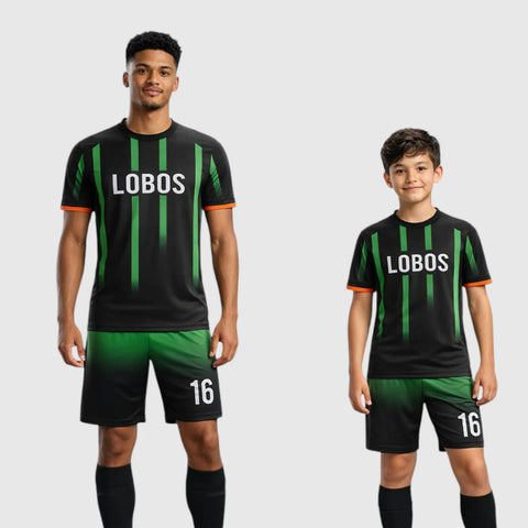 SB 1144 Black/Green Sublimation Custom Soccer Jersey Adult & Youth Unisex