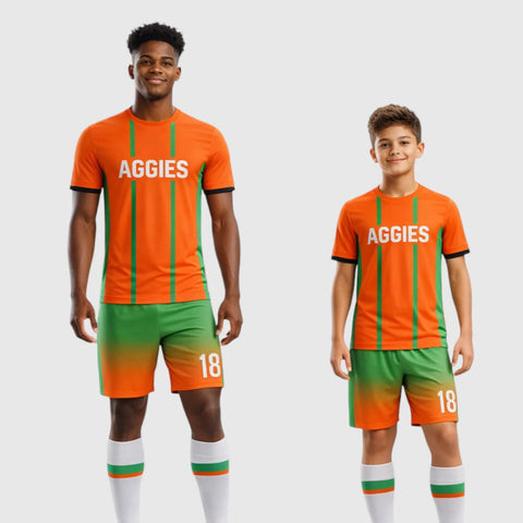 SB 1156 Orange/Green Sublimation Custom Soccer Jersey Adult & Youth Unisex