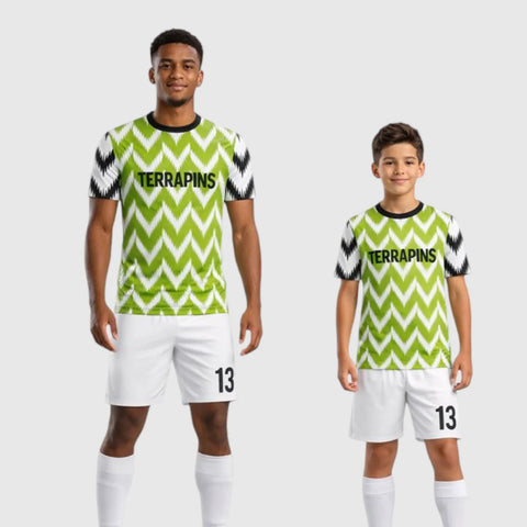 SB 1159 Green/White Sublimation Custom Soccer Jersey Adult & Youth Unisex