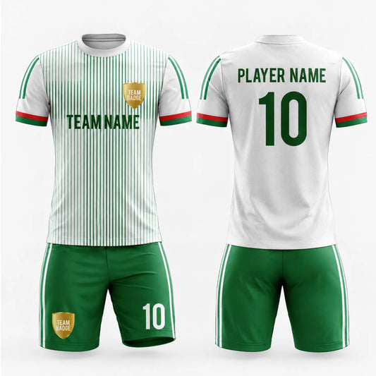 SB 1166 White/Green Sublimation Custom Soccer Jersey Adult & Youth Unisex