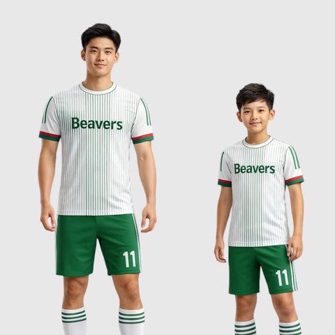 SB 1166 White/Green Sublimation Custom Soccer Jersey Adult & Youth Unisex