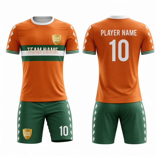 SB 1171 Orange/Green Sublimation Custom Soccer Jersey Adult & Youth Unisex