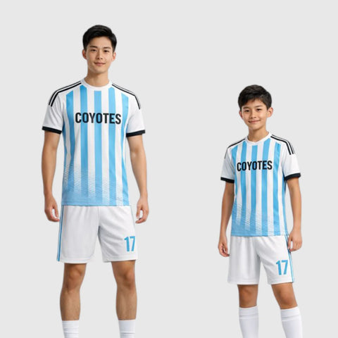 SB 1173 White/Blue Sublimation Custom Soccer Jersey Adult & Youth Unisex