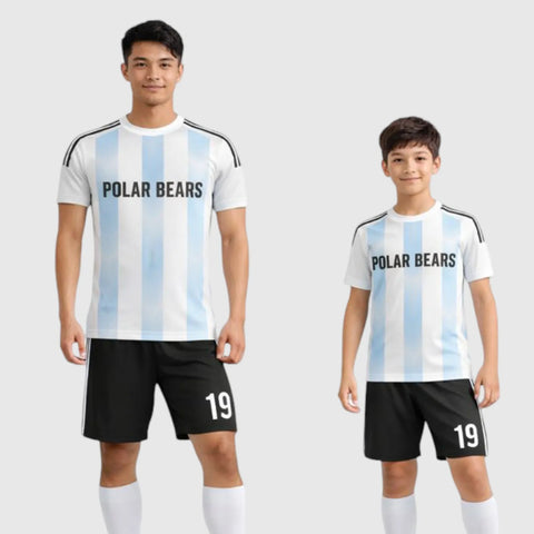 SB 1182 White/Black Sublimation Custom Soccer Jersey Adult & Youth Unisex