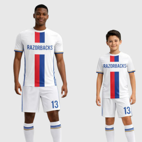SB 1191 White Sublimation Custom Soccer Jersey Adult & Youth Unisex