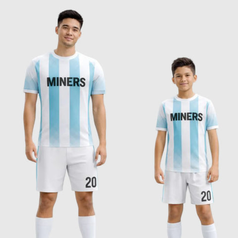 SB 1200 White/Blue Sublimation Custom Soccer Jersey Adult & Youth Unisex