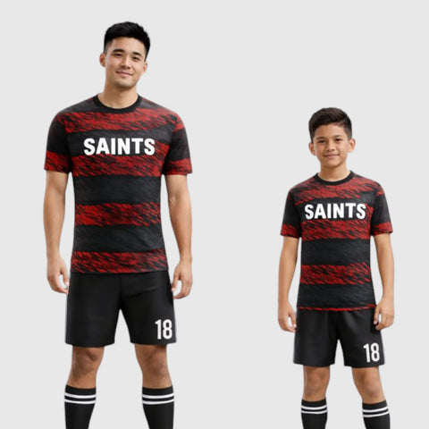 SB 1203 Black/Red Sublimation Custom Soccer Jersey Adult & Youth Unisex
