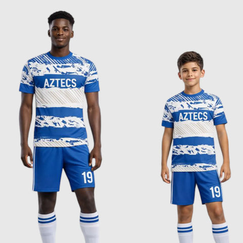 SB 1205 White/Blue Sublimation Custom Soccer Jersey Adult & Youth Unisex