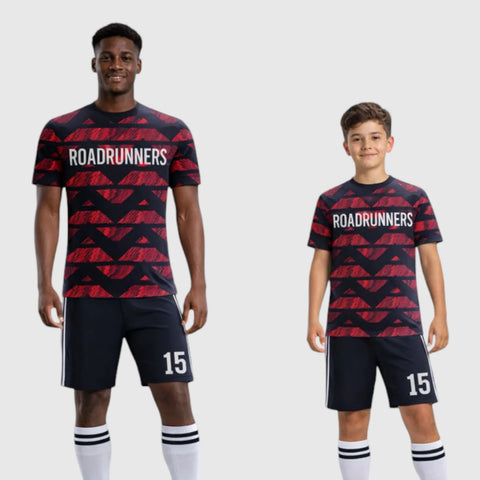 SB 1211 Black/Red Sublimation Custom Soccer Jersey Adult & Youth Unisex
