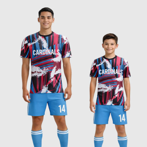 SB 1213 Blue/Red/Black Sublimation Custom Soccer Jersey Adult & Youth Unisex