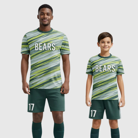 SB 1233 Green Sublimation Custom Soccer Jersey Adult & Youth Unisex