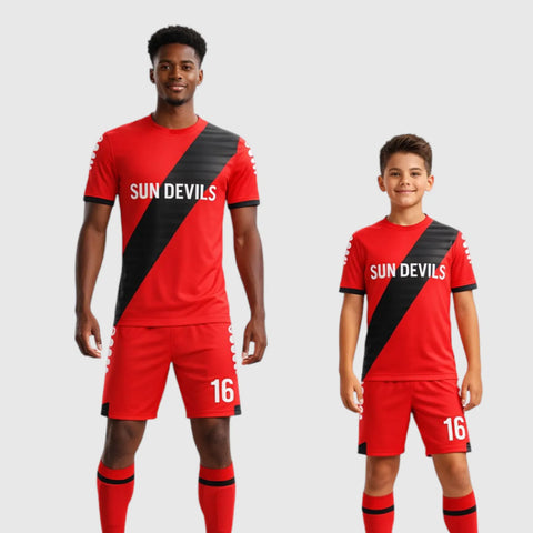 SB 1235 Red Sublimation Custom Soccer Jersey Adult & Youth Unisex