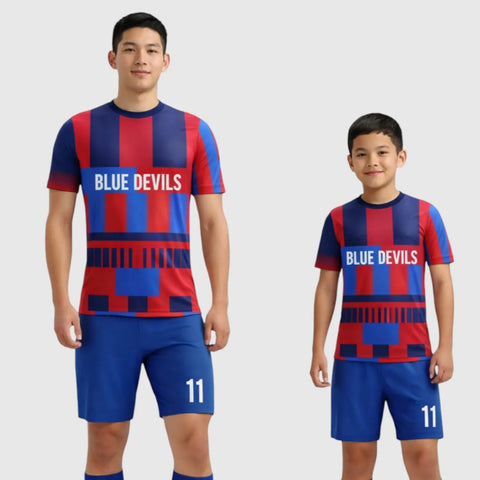 SB 1236 Blue/Red Sublimation Custom Soccer Jersey Adult & Youth Unisex