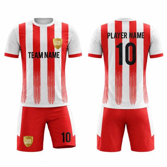 SB 1245 Red/White Sublimation Custom Soccer Jersey Adult & Youth Unisex