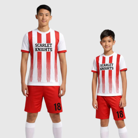 SB 1245 Red/White Sublimation Custom Soccer Jersey Adult & Youth Unisex