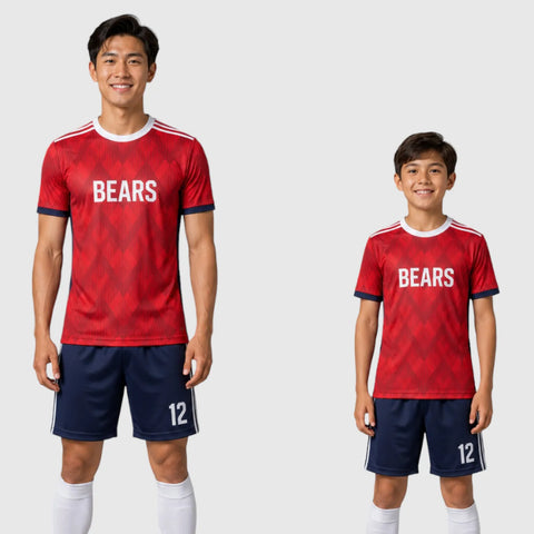 SB 1258 Red and Blue Sublimation Custom Soccer Jersey Adult & Youth Unisex