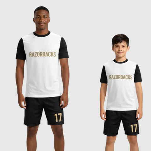 SB 1262 White and Black Sublimation Custom Soccer Jersey Adult & Youth Unisex