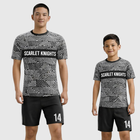 SB 1265 Black and White Sublimation Custom Soccer Jersey Adult & Youth Unisex