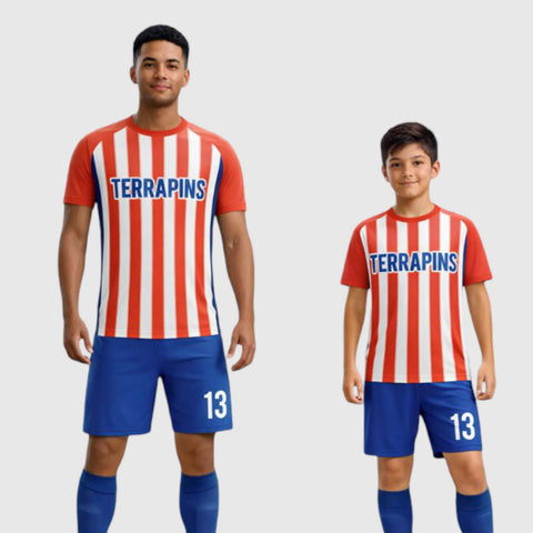 SB 1269 Red, White and Blue Sublimation Custom Soccer Jersey Adult & Youth Unisex