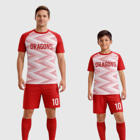 SB 1270 Red and White Sublimation Custom Soccer Jersey Adult & Youth Unisex