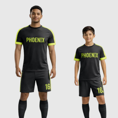 SB 1271 Black and Green Sublimation Custom Soccer Jersey Adult & Youth Unisex