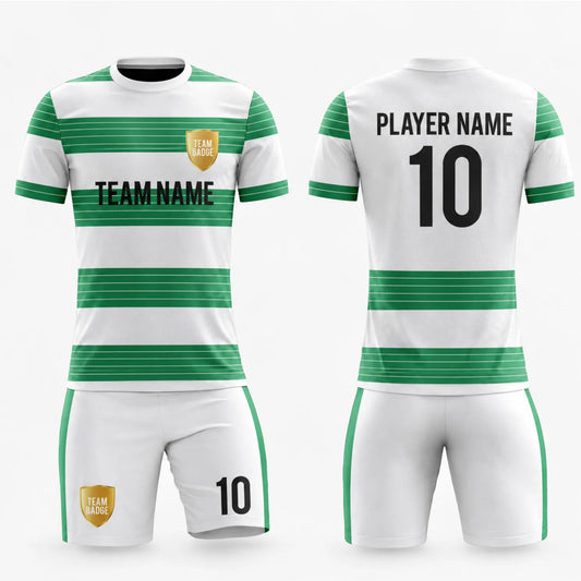 SB 1272 Custom White & Green Sublimated Soccer Jersey