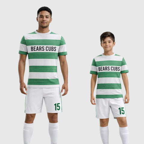 SB 1272 White and Green Sublimation Custom Soccer Jersey Adult & Youth Unisex