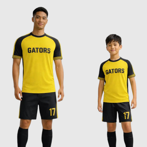 SB 1276 Yellow and Black Sublimation Custom Soccer Jersey Adult & Youth Unisex