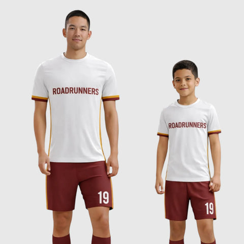 SB 12780 White and Red Sublimation Custom Soccer Jersey Adult & Youth Unisex
