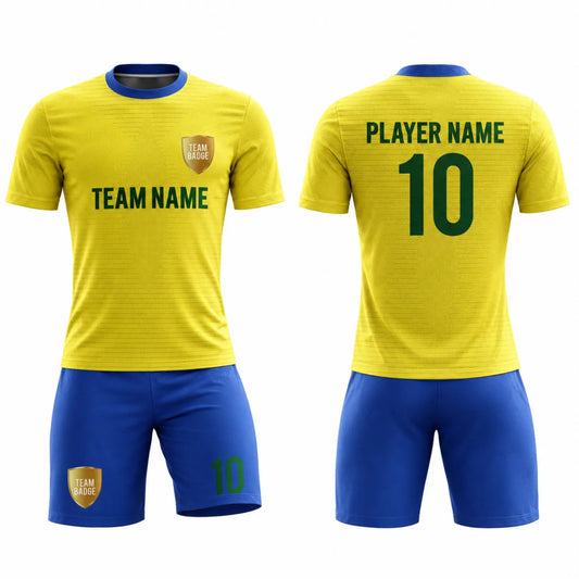 SB 12785 Yellow and Blue Sublimation Custom Soccer Jersey Adult & Youth Unisex