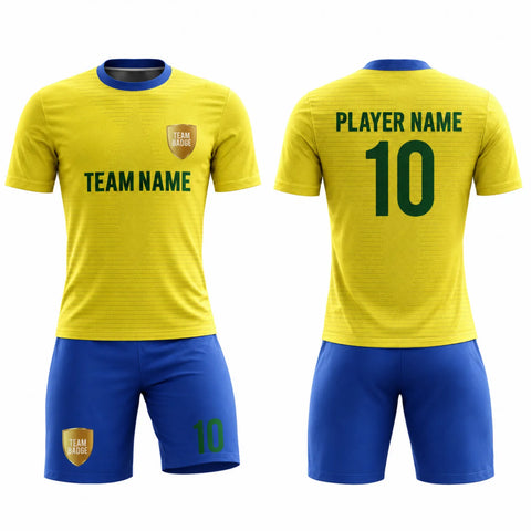SB 12785 Yellow and Blue Sublimation Custom Soccer Jersey Adult & Youth Unisex