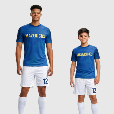 SB 12791 Blue and White Sublimation Custom Soccer Jersey Adult & Youth Unisex