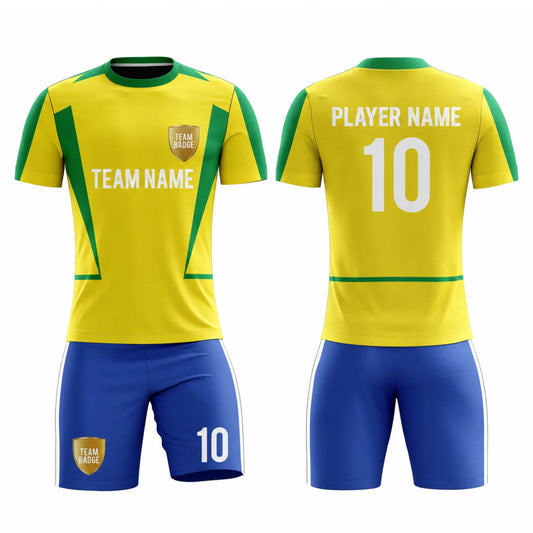 SB 12811 Yellow and Blue Sublimation Custom Soccer Jersey Adult & Youth Unisex