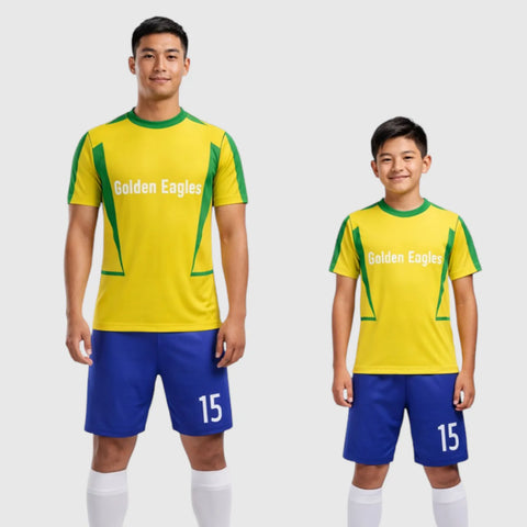 SB 12811 Yellow and Blue Sublimation Custom Soccer Jersey Adult & Youth Unisex