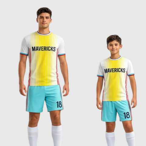 SB 12819 White, Yellow and Green Sublimation Custom Soccer Jersey Adult & Youth Unisex