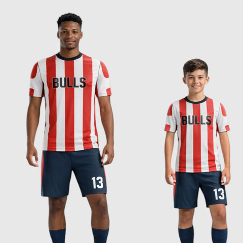 SB 12820 White, Red and Black Sublimation Custom Soccer Jersey Adult & Youth Unisex