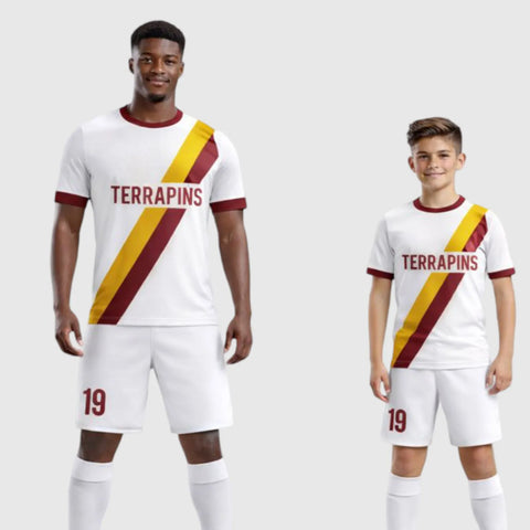 SB 12822 White Sublimation Custom Soccer Jersey Adult & Youth Unisex