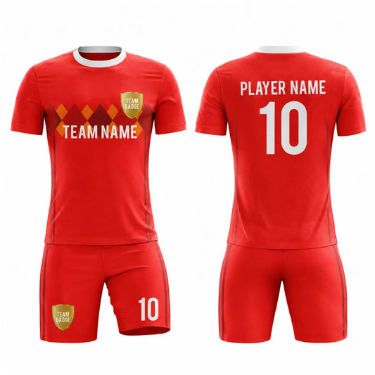 SB 12840 Red Sublimation Custom Soccer Jersey Adult & Youth Unisex