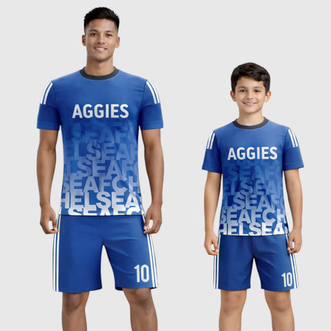 SB 12843 Blue Sublimation Custom Soccer Jersey Adult & Youth Unisex
