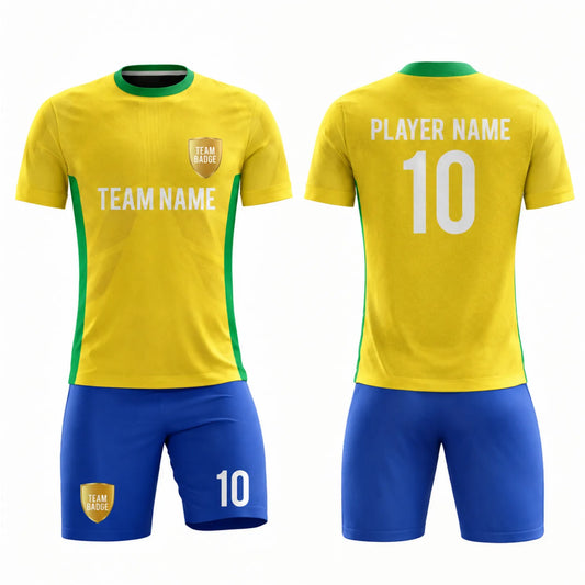 SB 12850 Yellow and Blue Sublimation Custom Soccer Jersey Adult & Youth Unisex
