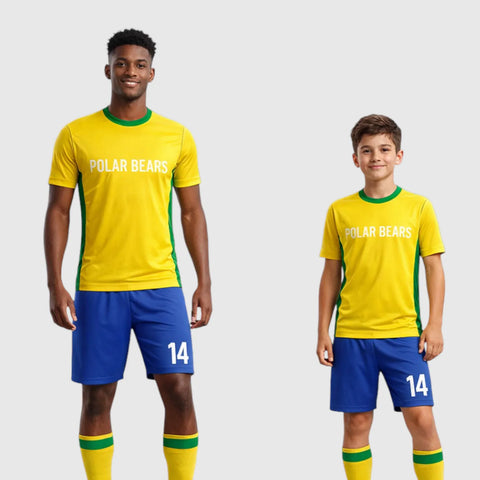 SB 12850 Yellow and Blue Sublimation Custom Soccer Jersey Adult & Youth Unisex