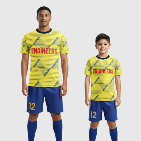 SB 12852 Yellow and Blue Sublimation Custom Soccer Jersey Adult & Youth Unisex