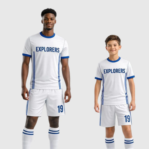 SB 12853 White Sublimation Custom Soccer Jersey Adult & Youth Unisex