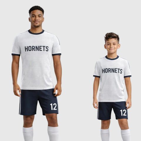 SB 12860 White and Black Sublimation Custom Soccer Jersey Adult & Youth Unisex