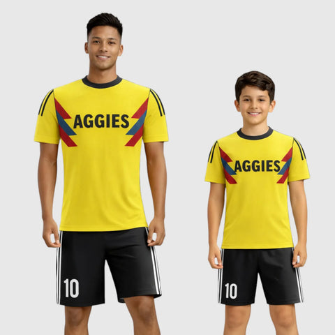 SB 12868 Yellow and Black Sublimation Custom Soccer Jersey Adult & Youth Unisex