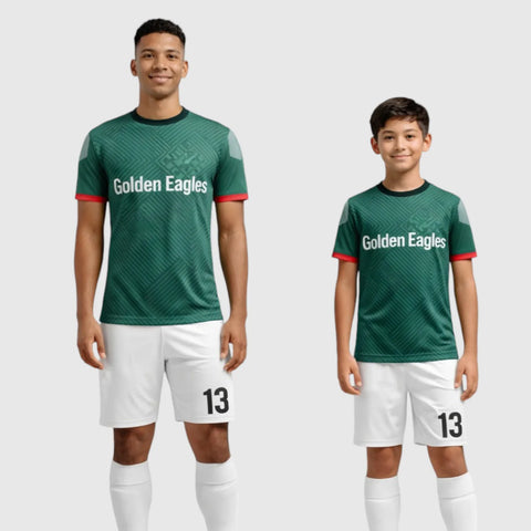 SB 12869 Green and White Sublimation Custom Soccer Jersey Adult & Youth Unisex