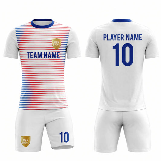 SB 12873 White Sublimation Custom Soccer Jersey Adult & Youth Unisex