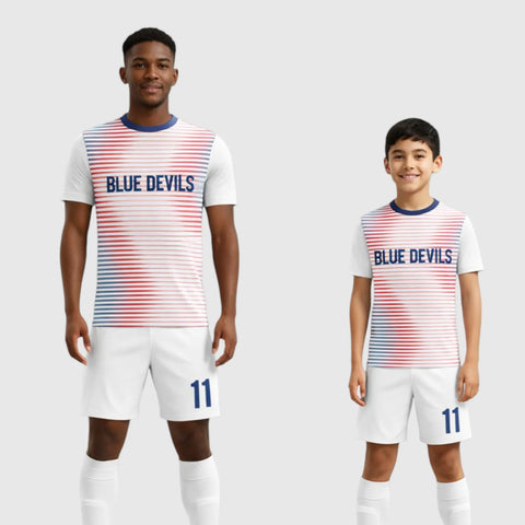 SB 12873 White Sublimation Custom Soccer Jersey Adult & Youth Unisex